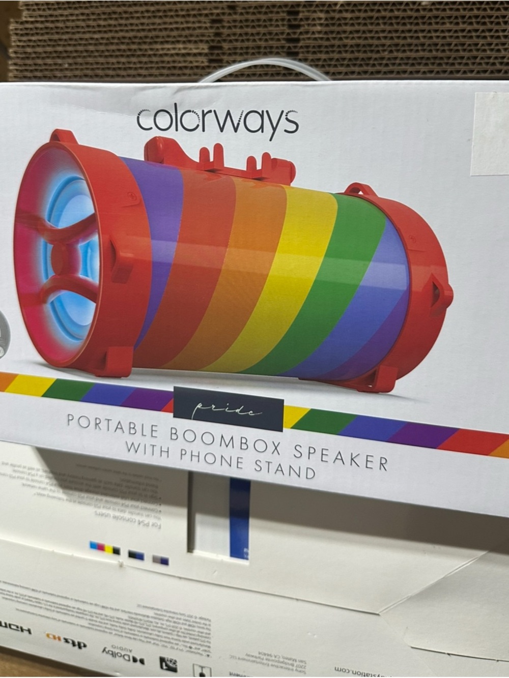 1 colorways Portable Boombox Speaker With Phone Stand (new) reactive led lights